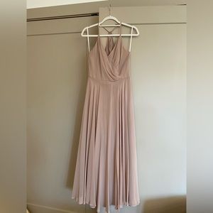 RUFFLED STRAP CUTOUT WRAP MAXI DRESS IN TOPAZ